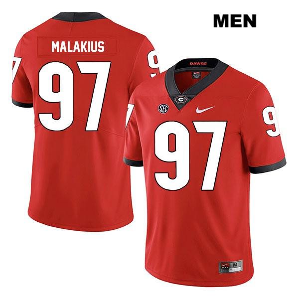 Georgia Bulldogs Men's Tyler Malakius #97 NCAA Legend Authentic Red Nike Stitched College Football Jersey VCX4056BK